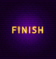 finish neon text vector image vector image