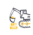 hand drawing digger vector image vector image