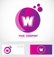 letter w pink purple logo vector image