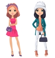 beautiful fashion girls vector image vector image
