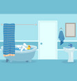 cartoon bath cute white hot shower and bathtub vector image