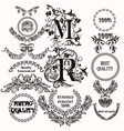 collection of antique hand drawn labels for design vector image vector image