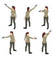 isometric woman with a gun in his hand isolated vector image