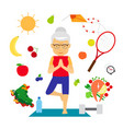 senior woman healthy lifestyle vector image