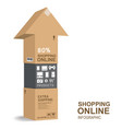 infographic template shopping paper box design vector image vector image