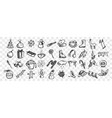 winter doodle set vector image
