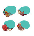 hipster doodle icons stickers set vector image