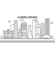 illinois chicago architecture line skyline vector image