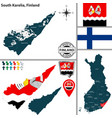 map of south karelia finland vector image