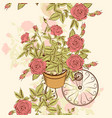 seamless wallpaper pattern with hand drawn roses vector image