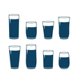 set of water glass vector image