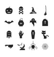 set simple isolated halloween icons on white vector image