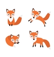 cute fox set flat style foxy in different poses vector image