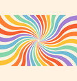 groovy abstract rainbow swirl background retro vector image vector image