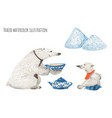 polar bear father and son at 5 oclock vector image