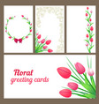 tulips greeting cards vector image