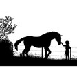 girl and horse vector image vector image