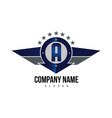 letter a shield logo vector image vector image