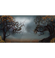 realistic halloween forest vector image vector image