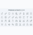 fashion and beauty cosmetics thin line icons set vector image vector image