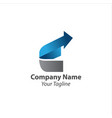 latter c and growth arrow logo design template vector image