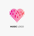 musical logo design love with equalizer for music vector image