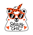 with bear in red sunglasses and headband vector image vector image