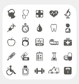 medical and health icons set vector image vector image