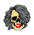sexy girl skull licking lips vector image