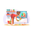 housewife cleaning house vector image vector image