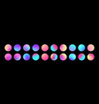 rounded holographic gradient sphere set vector image vector image