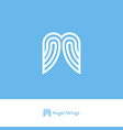 angel wings logo ribbon strip care charity vector image