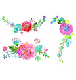 watercolor flowers set vector image
