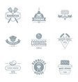 gastronomy logo set simple style vector image