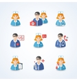 medicine doctors and nurses icons set vector image