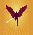 archangel michael flying silhouette vector image vector image