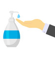 bottle soap man washing hands isolated on white vector image vector image