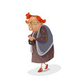 Funny cartoon granny knitting Royalty Free Vector Image