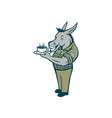 donkey sergeant army standing drinking coffee vector image