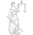 silhouette goddess themis vector image