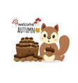 welcome autumn with wild animal vector image