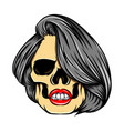 glossy coloured dead women skull vector image