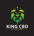 king cbd health logo designs green modern vector image vector image