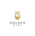 golden harp gold greek lyre music instrument logo vector image vector image