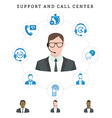 set of call center service and support icons vector image vector image