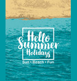 Hello summer lettering Royalty Free Vector Image