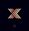 x letter three color strips monogram vector image vector image