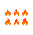 fire flame red collection set vector image
