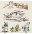 park or garden design elements vector image