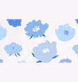 blue floral pattern background hand drawn vector image vector image